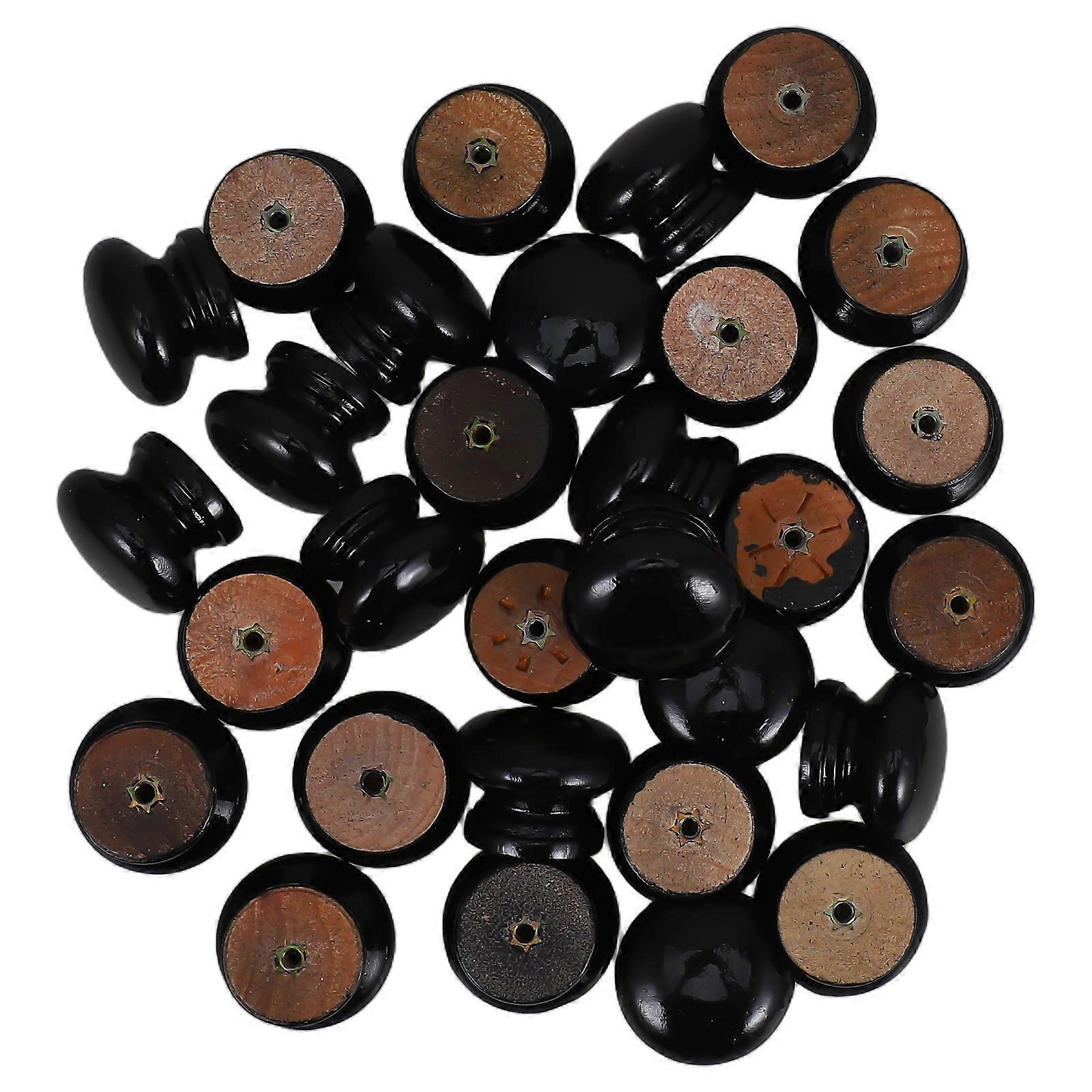 Wood Mushroom Cabinet Knobs Single Hole Drawer Pulls Handles 30Pcs