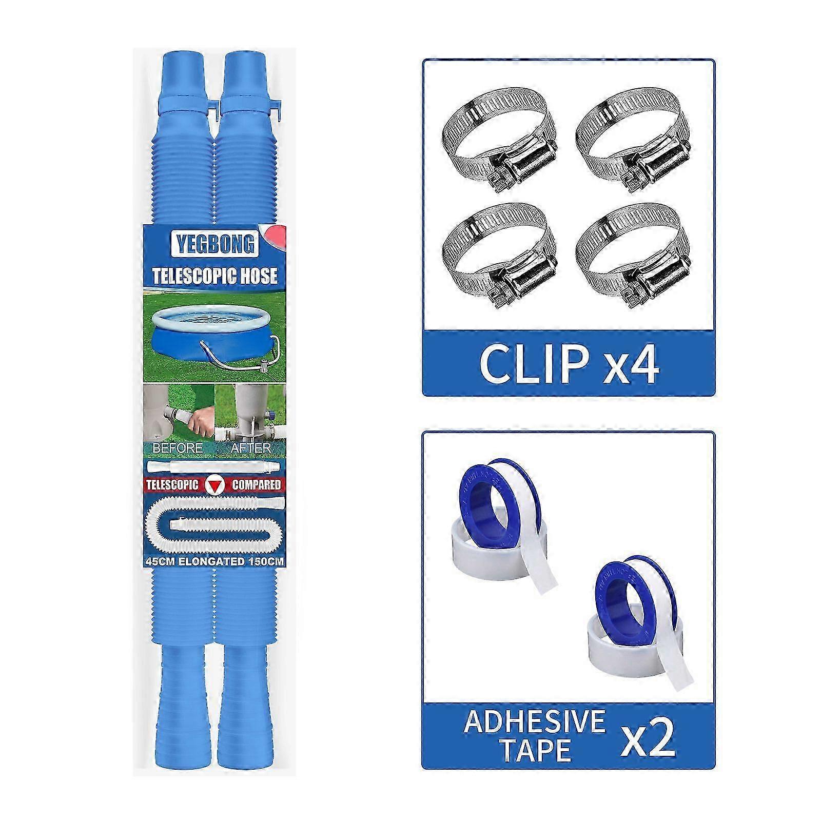 2PCS Pool Pump Replacement Hose Set Pool Filter Pump Spa Pool Pump Retractable Replacement Hose