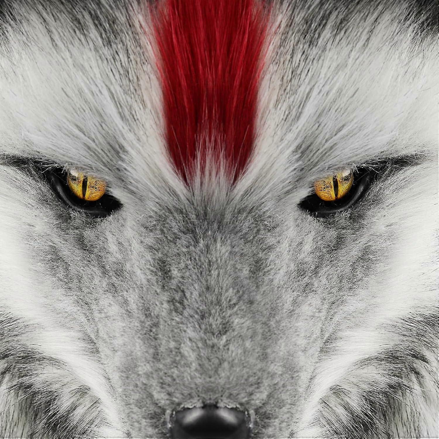 Plush animal wolf dog mask