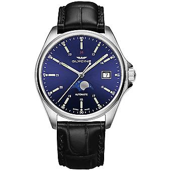 Combat classic moonphase Automatic Analog Men's Watch with Cowskin Bracelet GL0113
