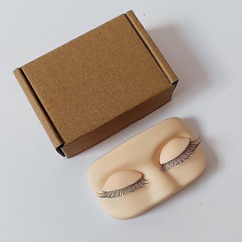 Mini Lash Flat Model Head Practice Eyelash Extension Training Head With Removable Replacement Eyelids With False Eyelashes