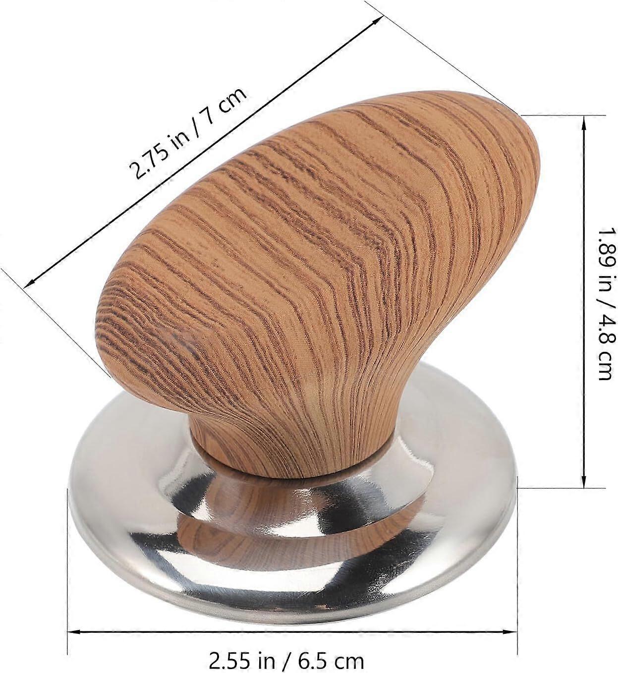 2pcs Stainless Steel Wood Lid Knobs for Cookware Lids