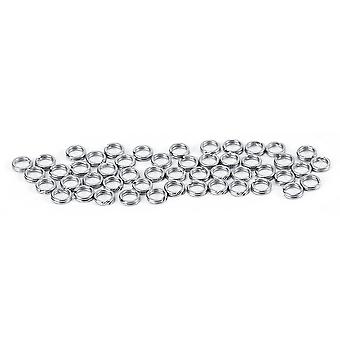 50pcs Fischen Edelstahl Doppelkreis Split Ring Köder Tackle Anschluss (4 #)