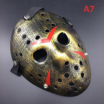 Old Gold  Jason Voorhees Venerd&igrave; 13 Maschera Spaventosa Scavata Halloween Cosplay Festa In Maschera~p145500909
