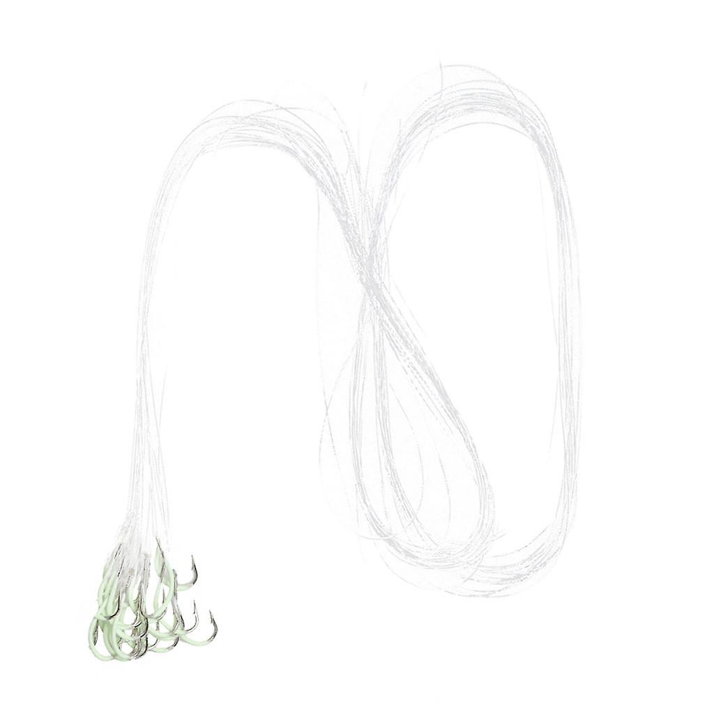 15pcs Luminous Glow in Dark Sharpened Barbed Fishing Hooks with String #26