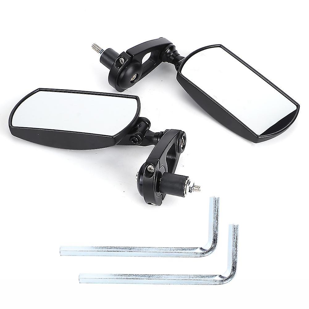 Pair Rearview Side Backup Mirrors Motorcycle Modification Black For 22mm Handlebar