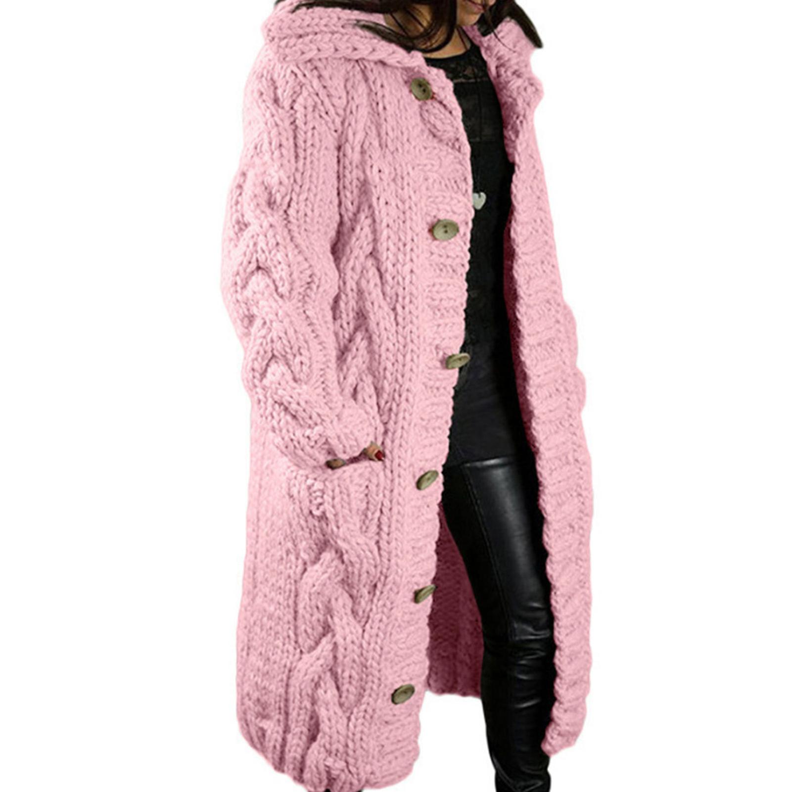 Women's Trendy Big Size Cardigan Simple Sweater Coat Knitted Jumper Outwear Great Gift For Your Lover Girlfriend-dark Gray