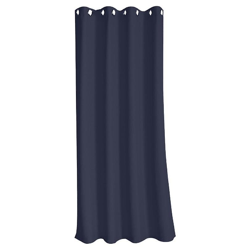 Grommet Curtain Solid Color Waterproof Polyester Sun Blocking Floor Drape for Outdoor