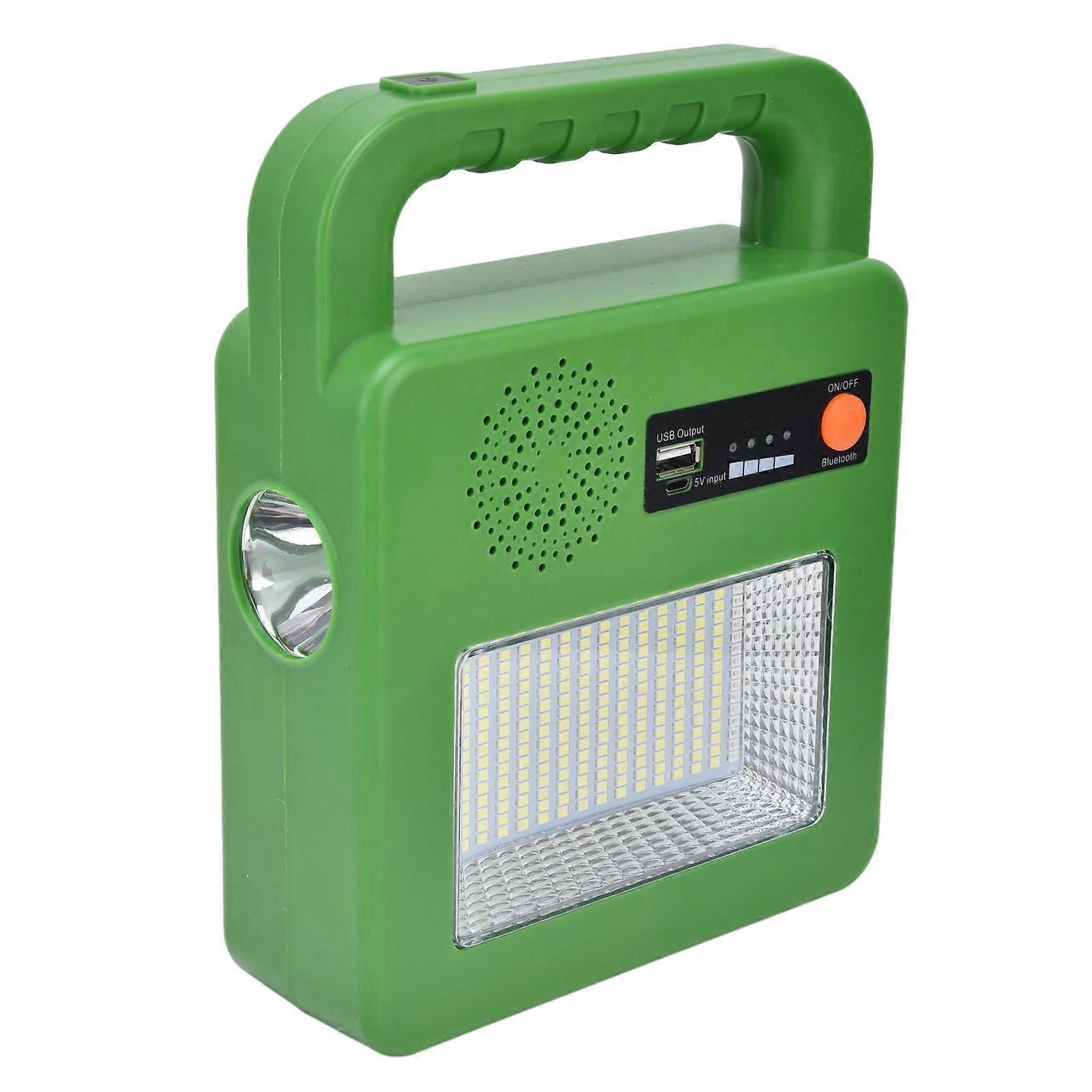 LED Flashlight with Bluetooth Speaker 5 Mode Emergency Flashlight Solar Powered USB Charging Camping Light