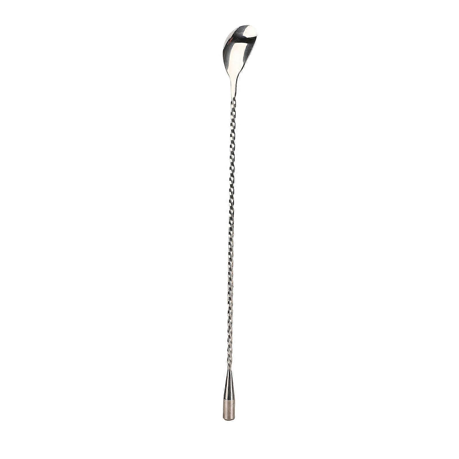 Stainless Steel Cocktail Drink Swizzle Stick with Fine Thread and Long Handle - for Home Bar and Restaurant Mixology