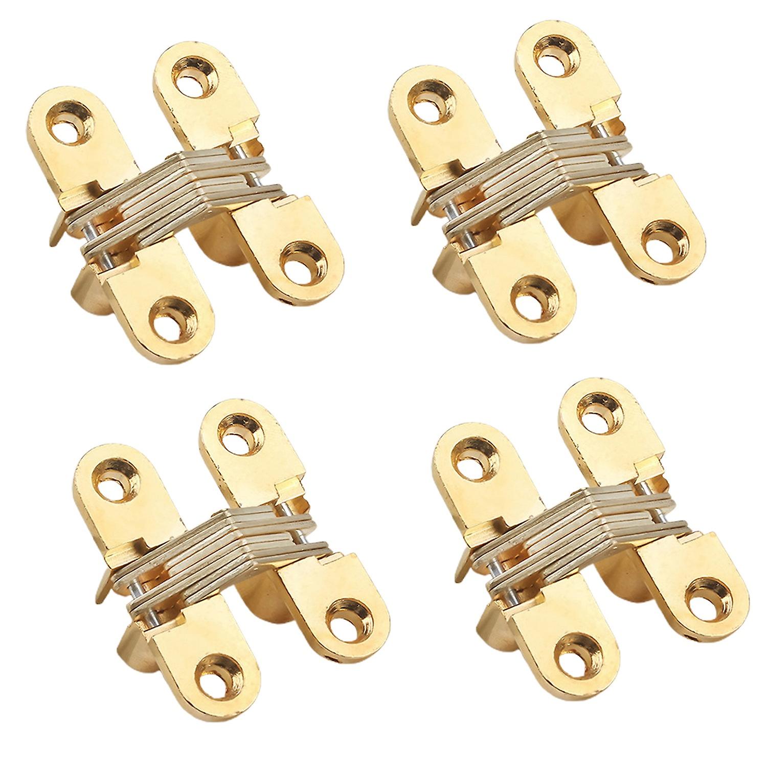 4Pcs Sturdy Cross Hinge High Adaptability Door Hardware Concealed Cross Door Hinge compatible Door