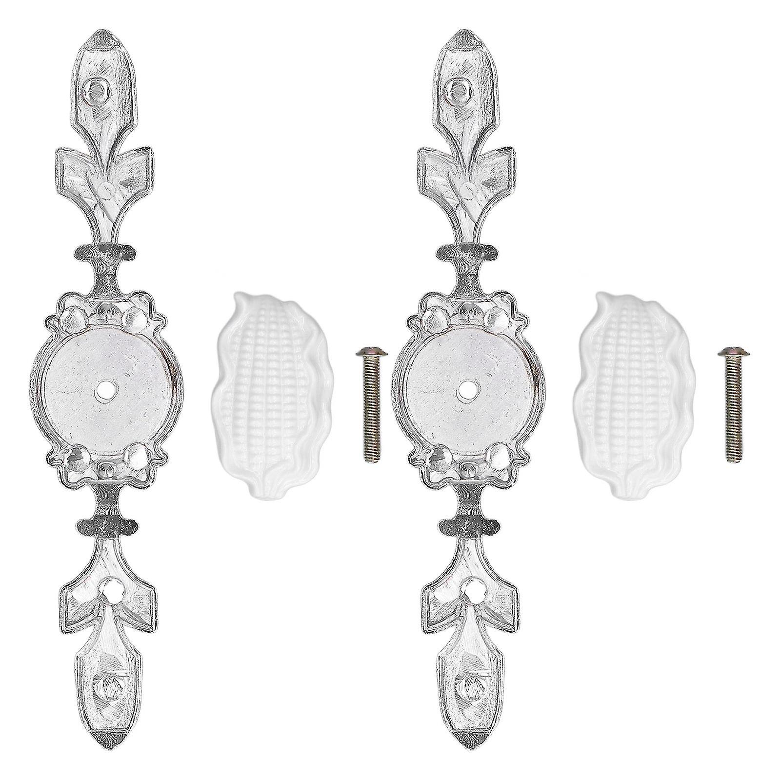 2 Set Drawer Knobs Pull Handles Ceramics Cabinet Cupboard Door Decorative Knobs with Plate for Kitchen Bathroom Office1088D Corn