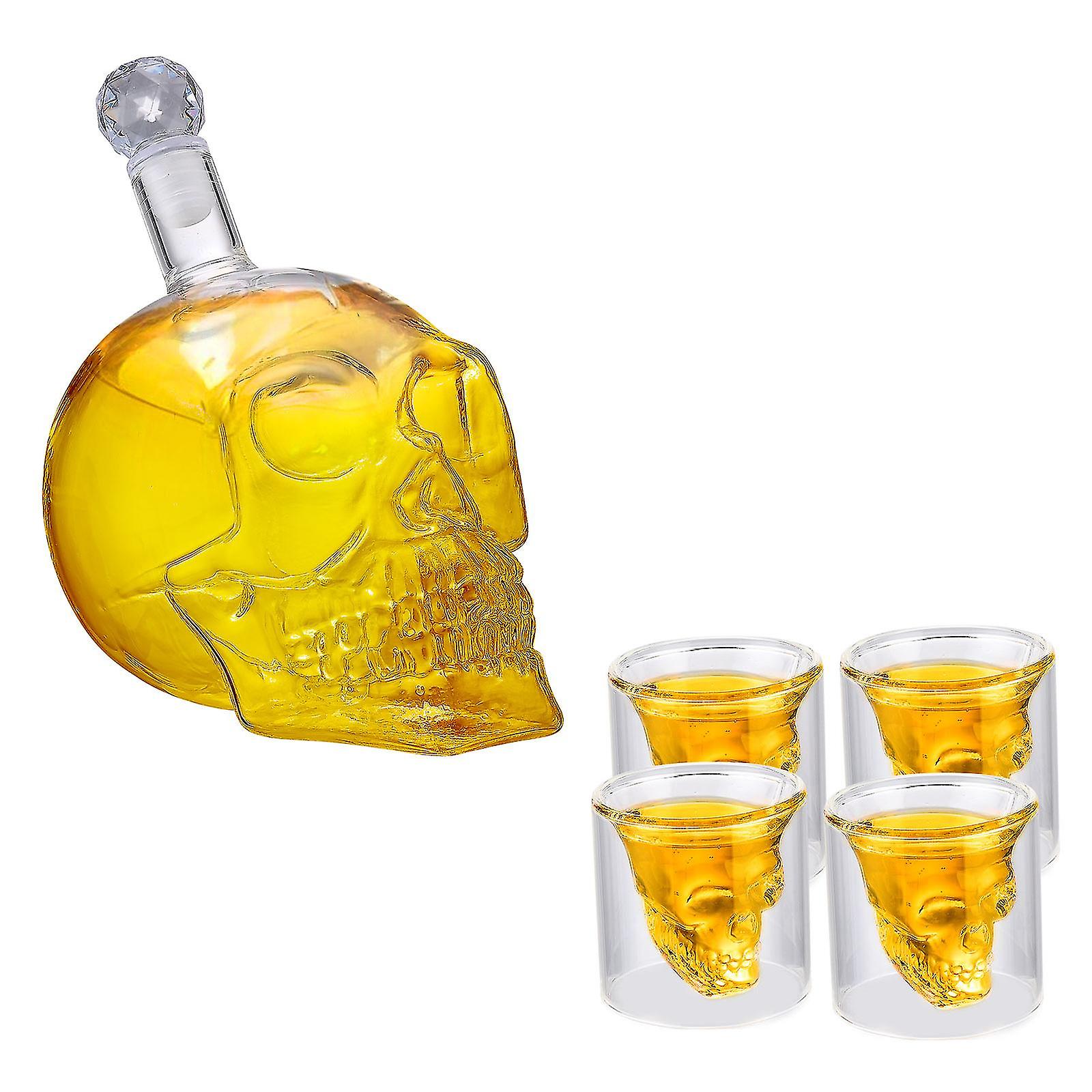 Crusader Skull Whiskey Decanter with Crystal Ball Stopper