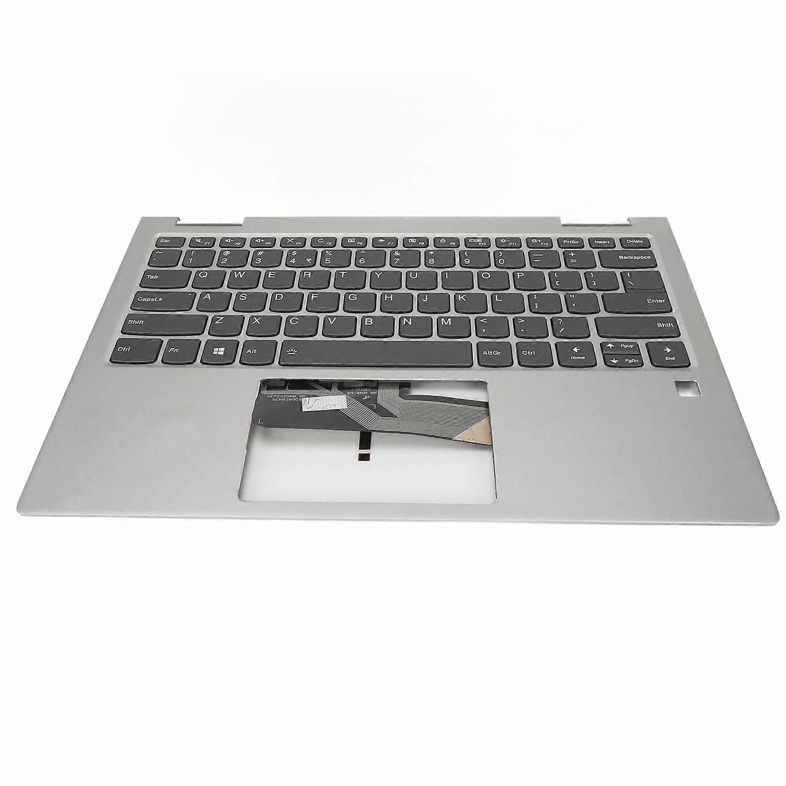 Silver Backlit Keyboard Palmrest for Yoga 730 13IKB, Durable Metal, Easy Installation