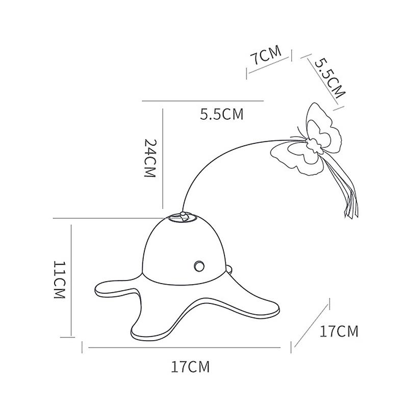 Auto Butterfly Cat Toy Relieve Boredom 360 Degree Rotating Interactive Cat Toy for Cats Kitten Blue 