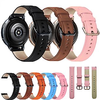 Pulseira de Couro Colorida de 20mm para Samsung Galaxy Watch Active 2 40mm 44mm Pulseira Inteligente para Garmin Venu Sq