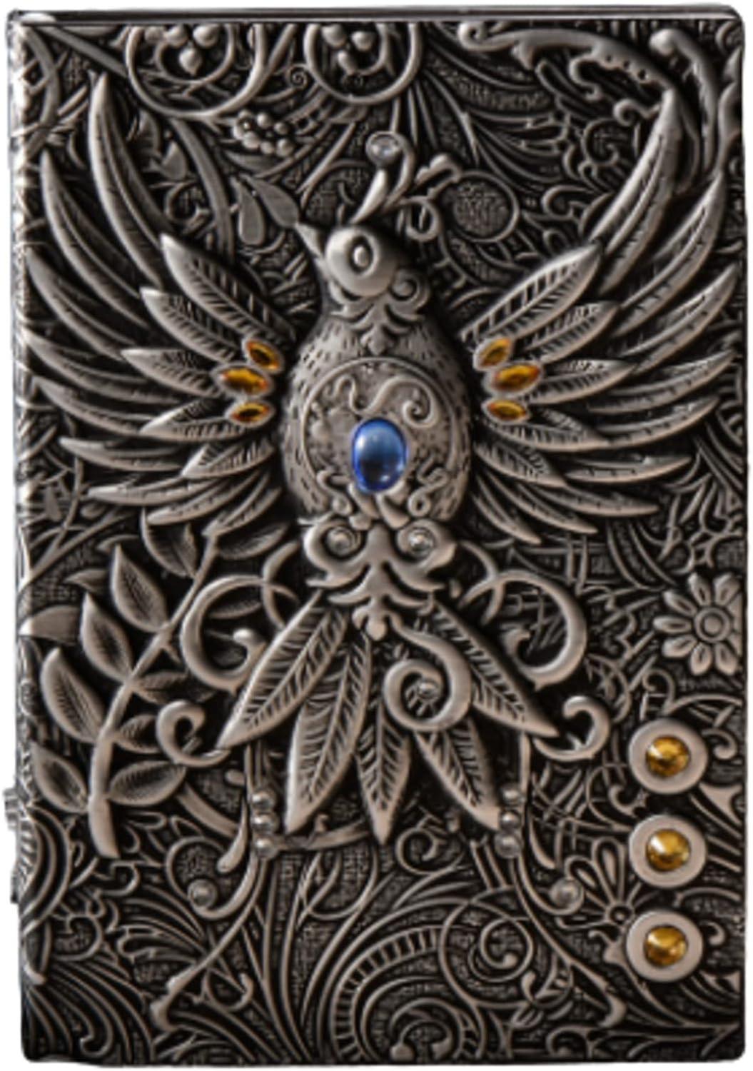 A5 5.5x8.2 Inch European-Style PU Imitation Leather Retro Phoenix Notepad, Gift, Travel Log Writing Notebook, Notebook for Writers, Used to Carry Note