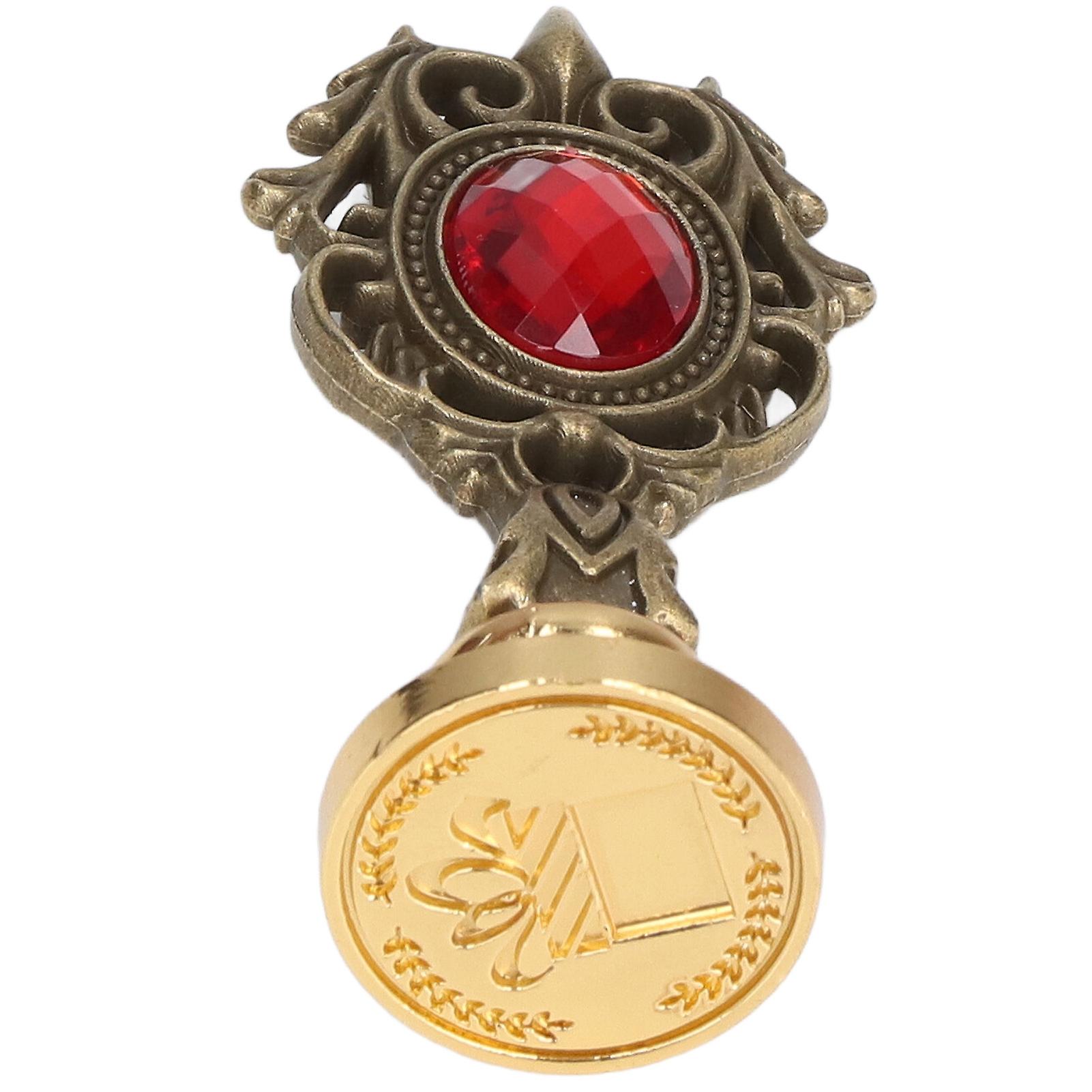 Wax Seal Premium Alloy Exquisite Clear Pattern Detachable Handle Wide Application Wax Stamp for Card Envelop DIYGreen Box and Red Handle 