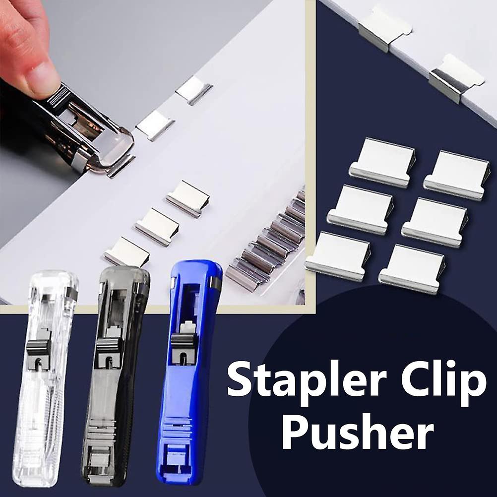 Transparent Acrylic Stapler Mini Push Stapler Set with 50 Reusable Staples for Office Home School Supplies