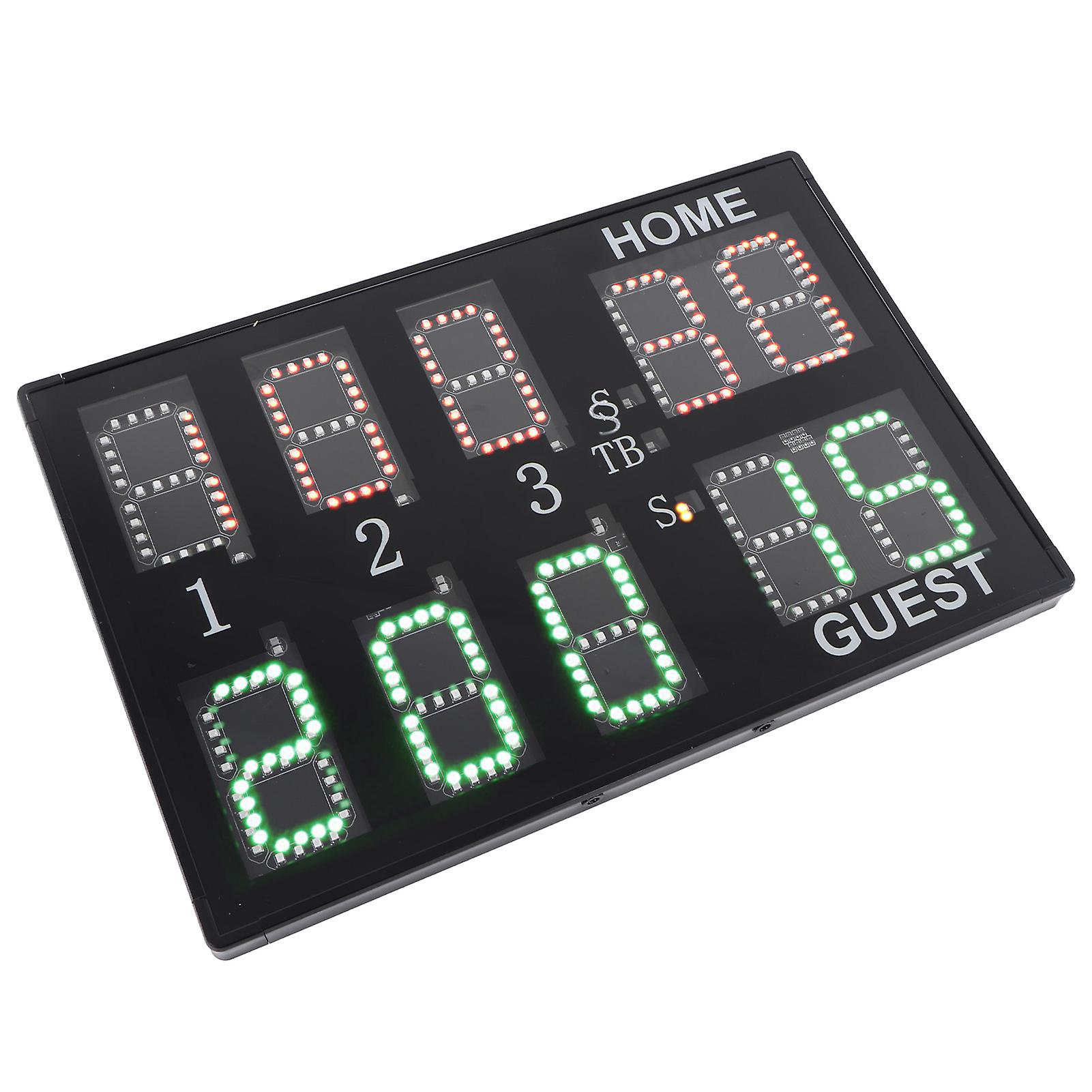 10 Digit LED Tabletop Electronic Scoreboard 100 - 240V for Match Training, EU Plug