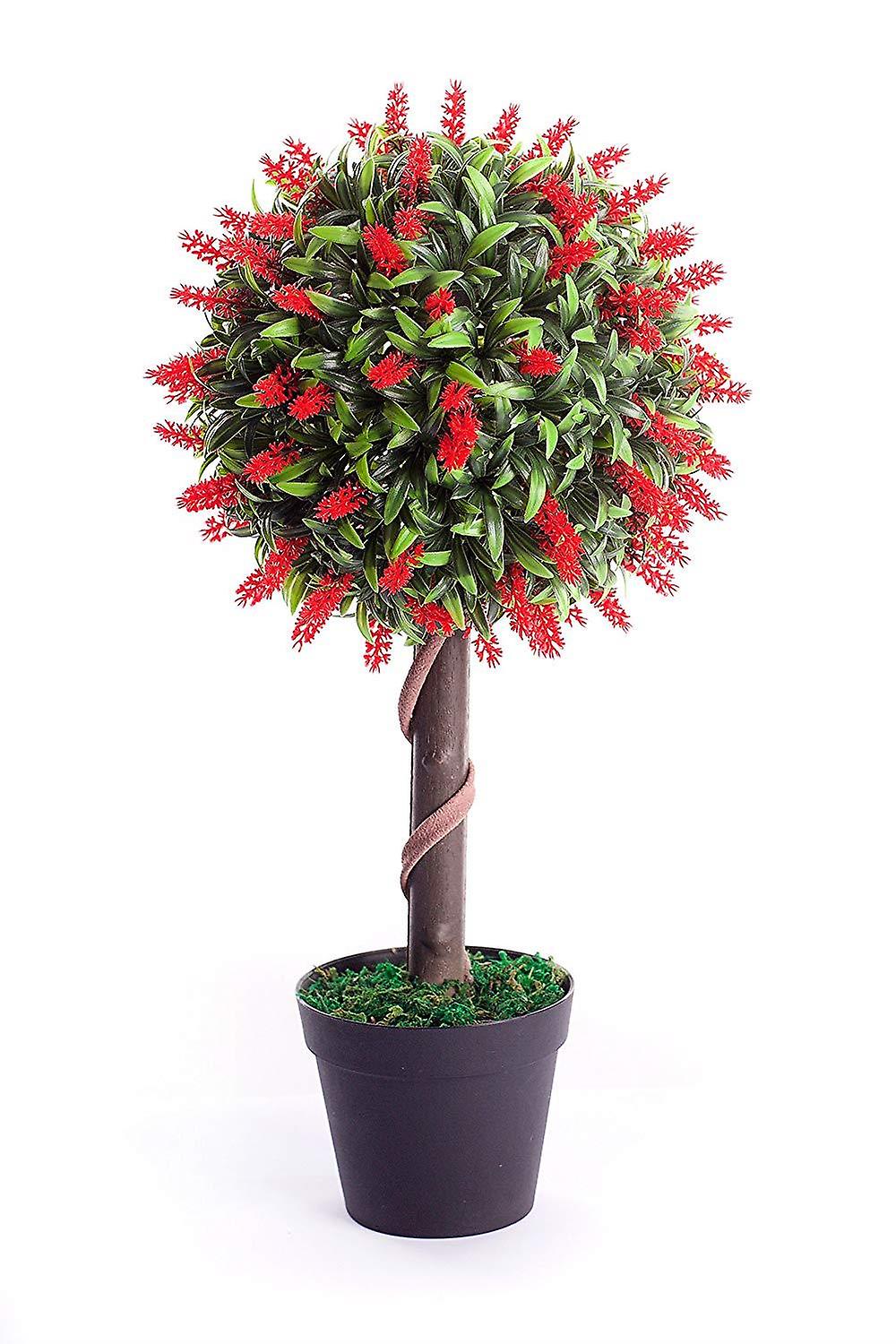 Best Artificial 2ft / 60cm Red Lavender Ball Tree