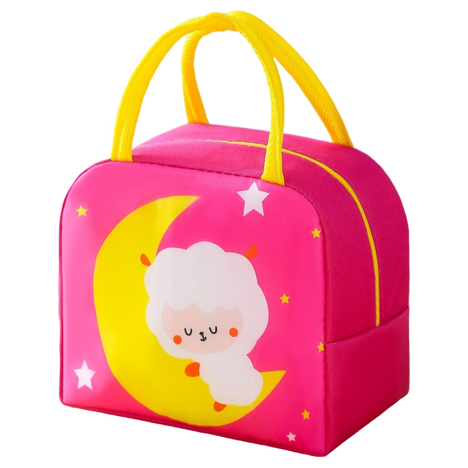 Insulated Lunch Bag Cute Animal Pattern Sturdy Handle Keep Food Freshness for Hours Portable Thermal