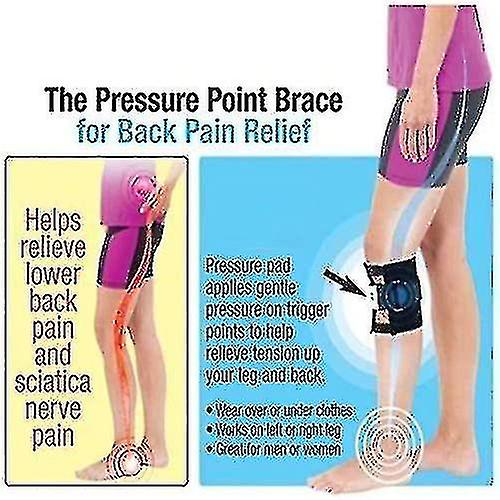 Genouillère d'acupression réglable avec point de pression arrière, soulage douleur sciatique et mal de dos, attelle confortable pour rééducation et Genouillère d'acupression réglable avec point de pression arrière, soulage douleur sciatique et mal de dos, attelle confortable pour rééducation et