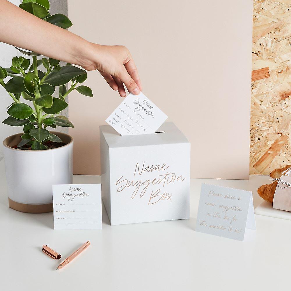 Baby Shower Game | Name Suggestion Box Prediction Game Rose Gold