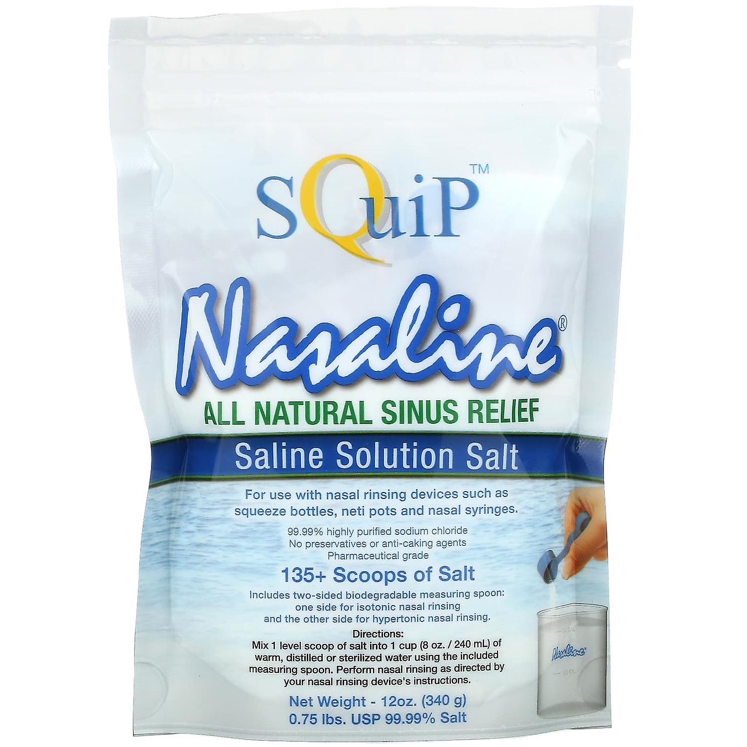 Squip, Nasaline, Saline Solution Salt, 12 oz (340 g)