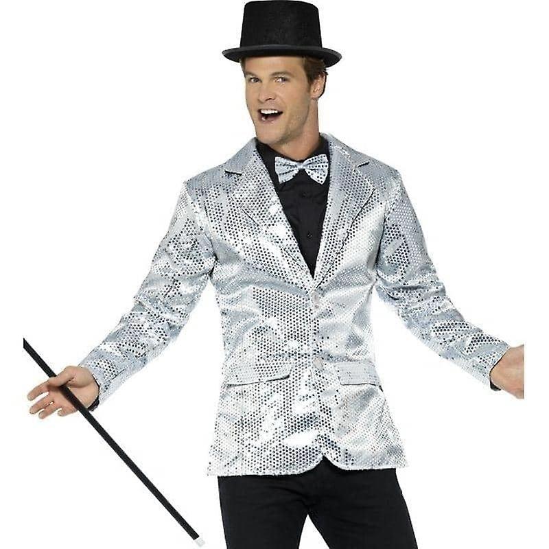 Sequin Jacket Mens Adult Silver 21139l