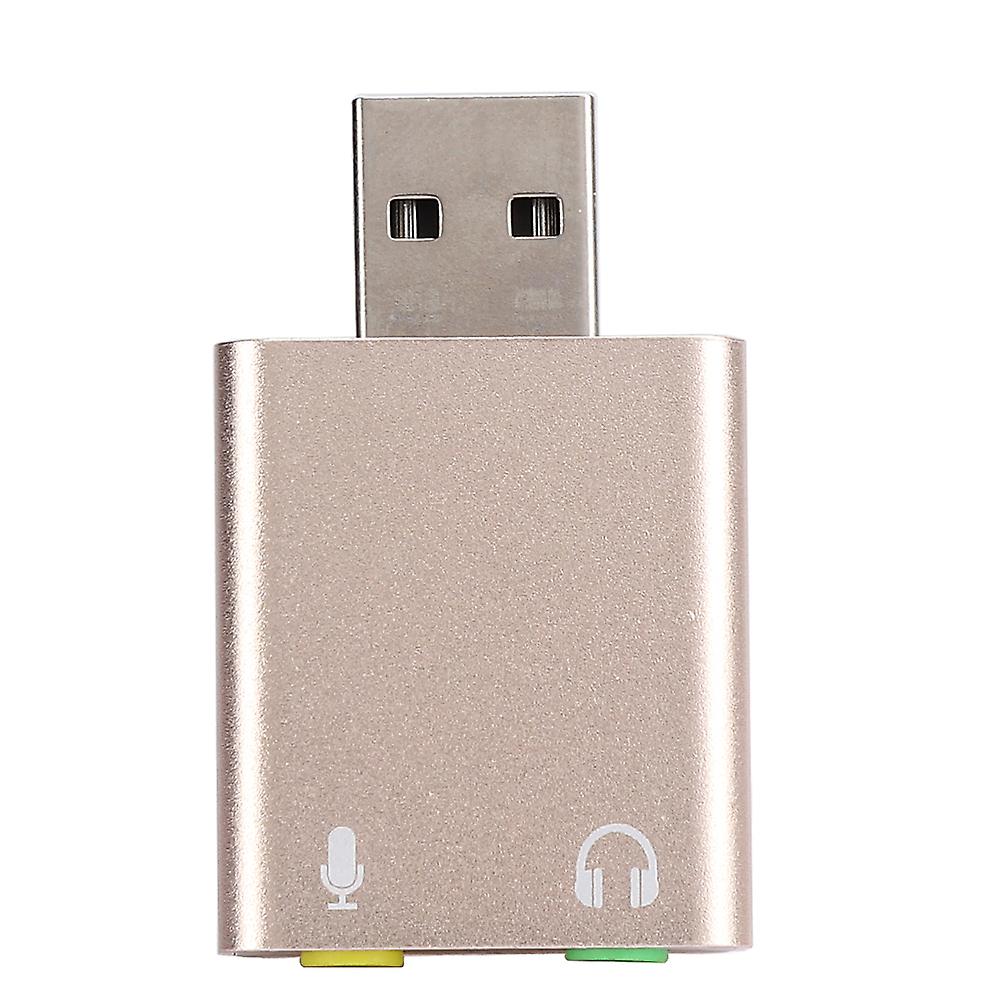 USB Sound Card 3D External Stereo Audio Adapter Headphone Microphone Notebook AccessoriesGold