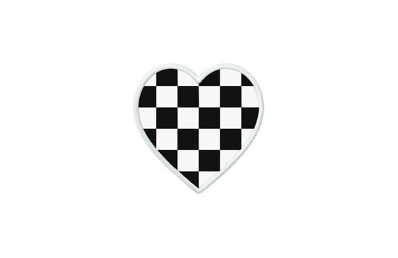 Patch badge ecusson prints thermocollant flag checkered checkered heart