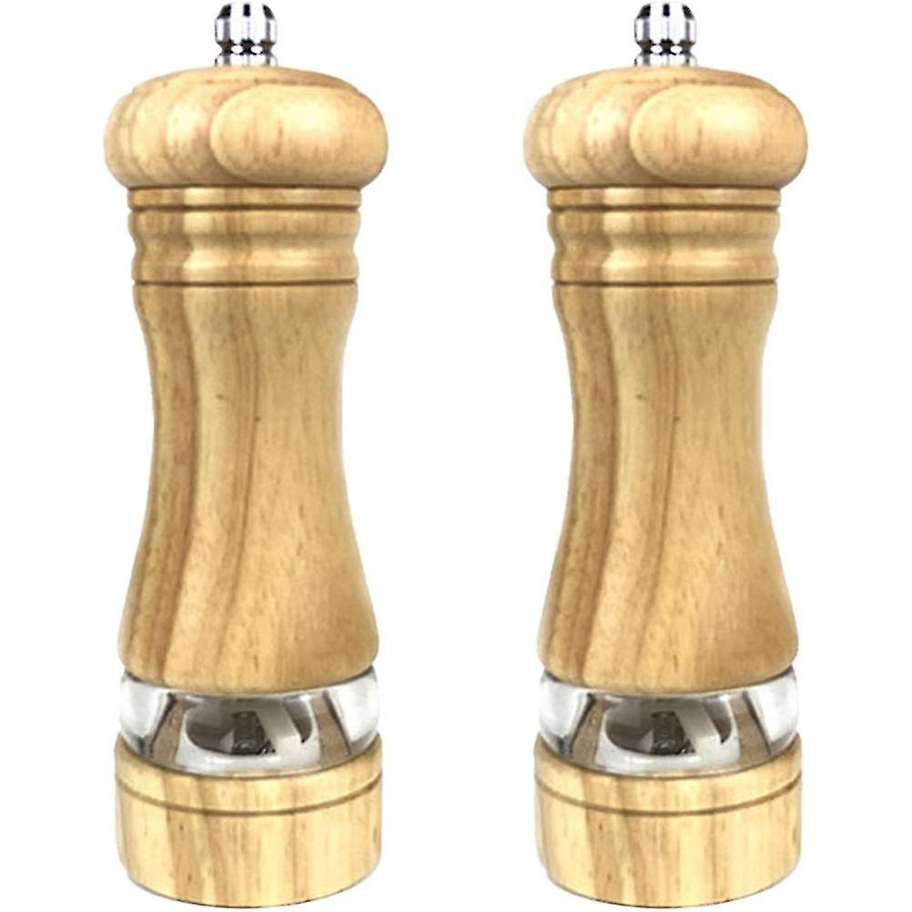Salt And Pepper Grinders Set Solid Wood Body Pepper