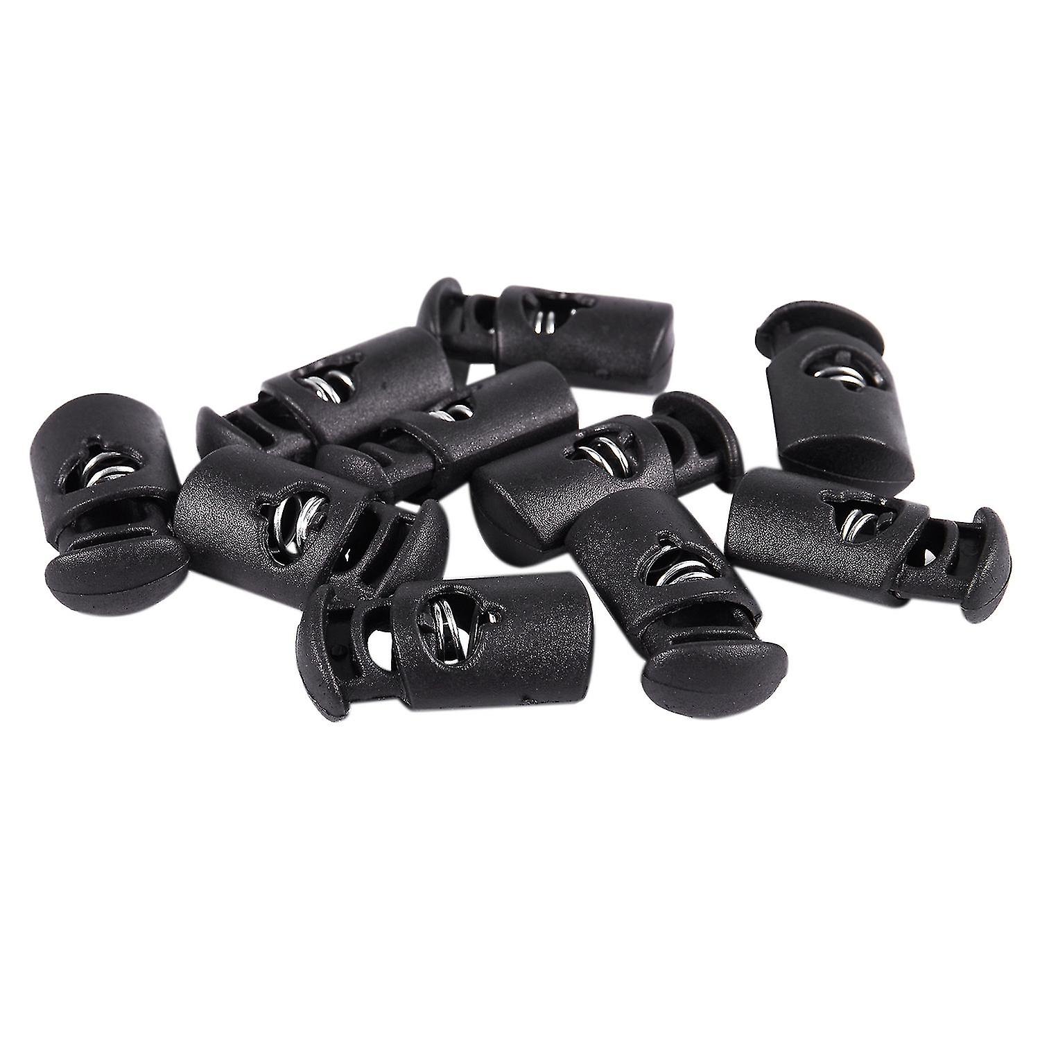 Diameter 8 Mm Hole, Cord Cord Stopper Laces Snap Hook, Black, 10 Pcs