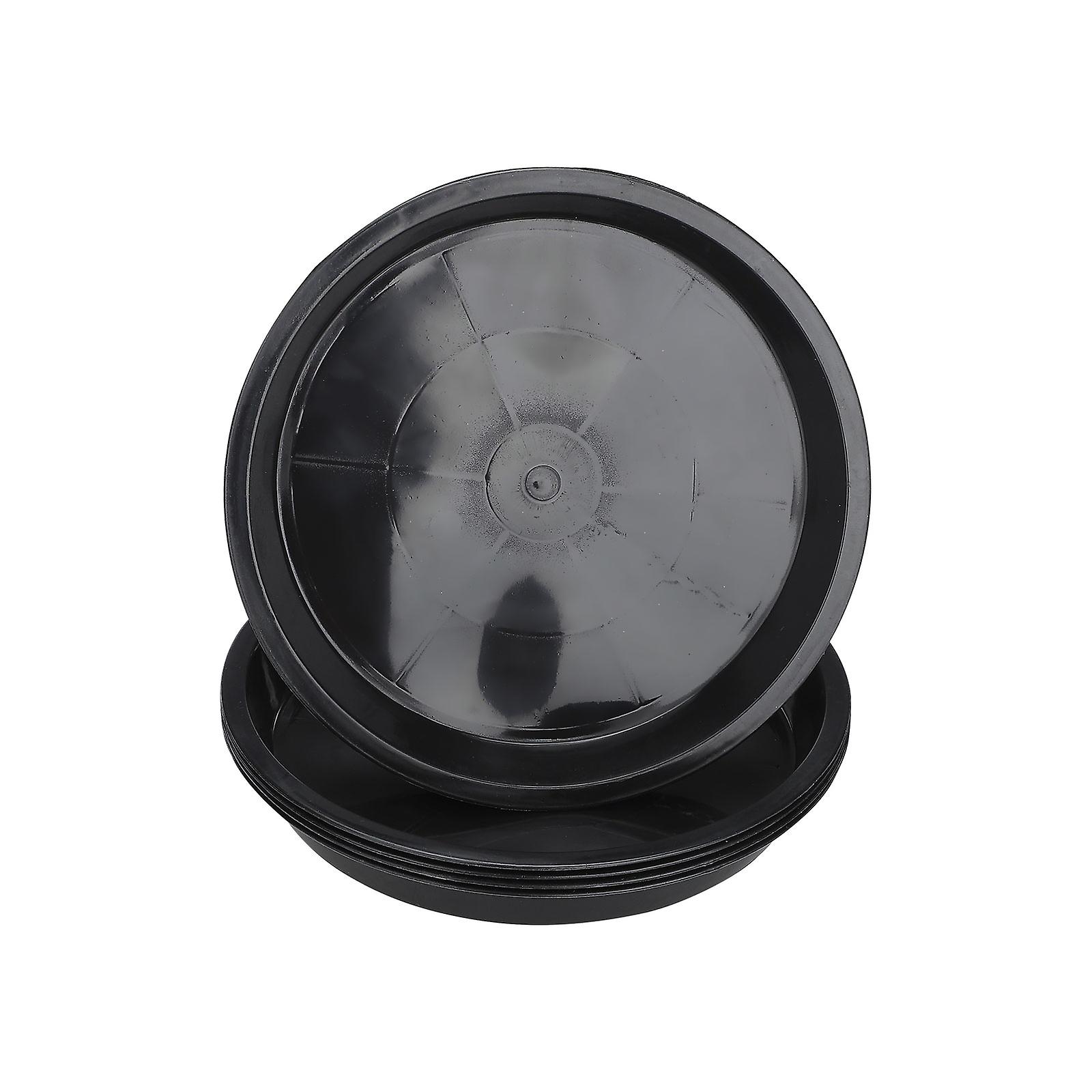 5-pack tunga plastväxtfat för blomkrukor inomhus utomhus med vattenbrickbas