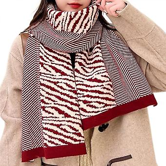 Veeki Dames Lange Mode Klassieke Geruite Grote Deken Oversized Zachte Chunky Winter Warme Sjaal Stijlvolle Sjaals Omslag SjaalRood