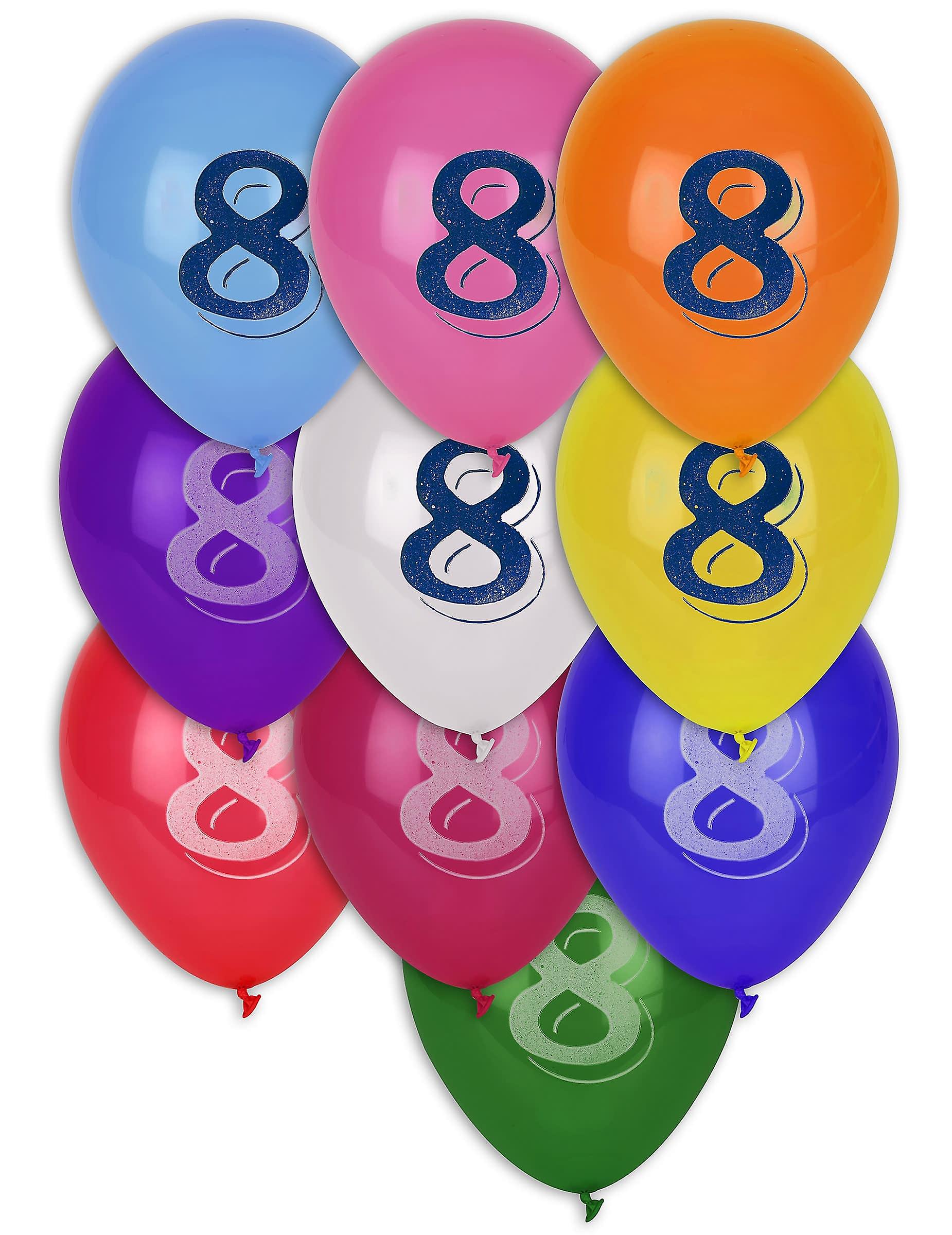 8 Balloons number 8 multicolored 30 cm