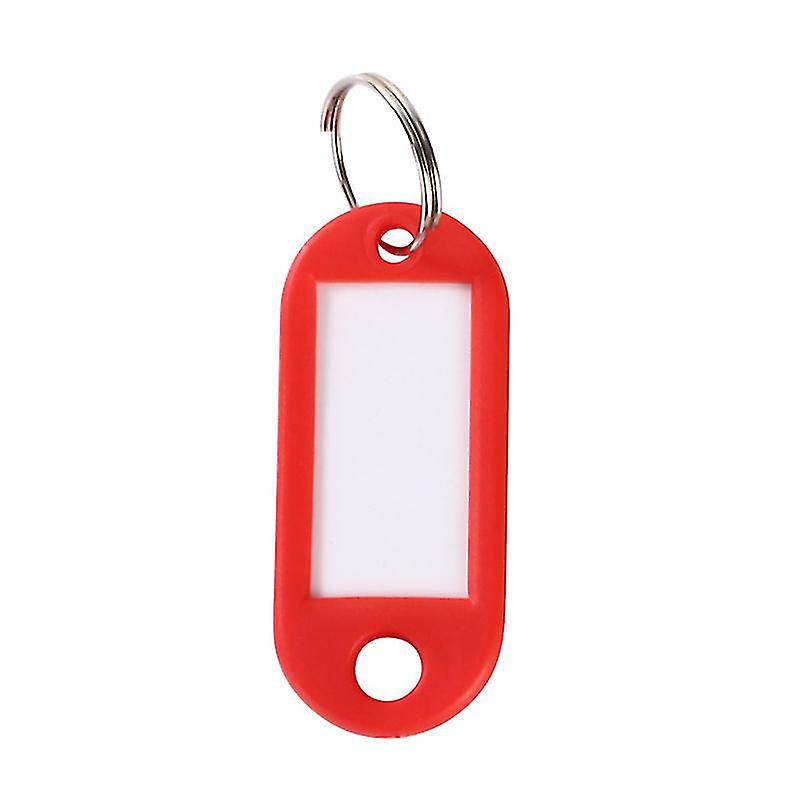 Tough Plastic Key Tags With Split Ring Label Window Or Luggage Pet Name Memory Stick Tags(50pcs, Red)