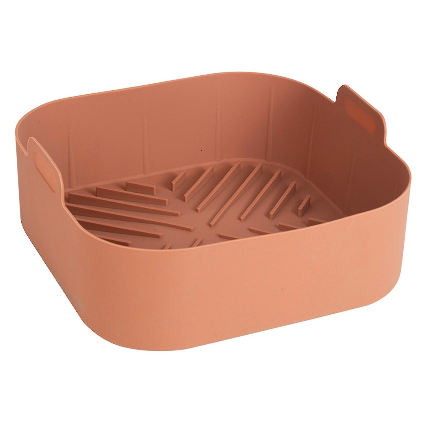 Air Fryers Liner Heat Resistant Evenly Heated Silicone with Dual Handle Square Oven Baking Tray Kitc