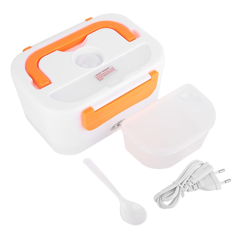 Electric Heating Lunch Box Portable Food Container Home Working EU Plug 220V (Orange)