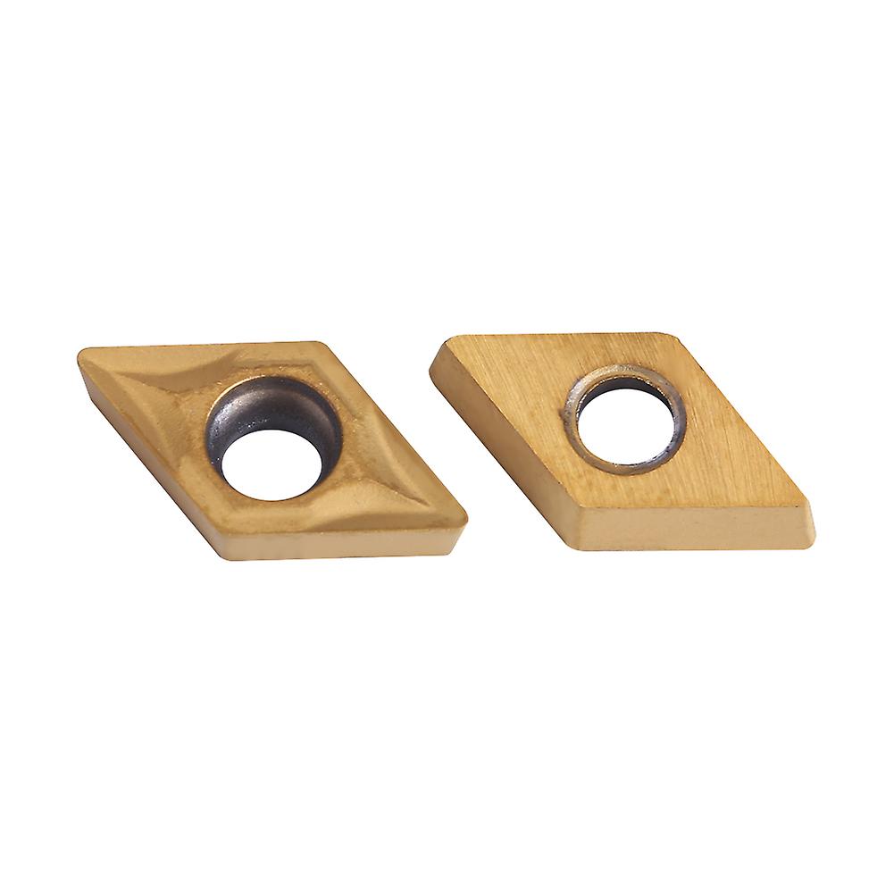 10pcs DCMT070202 CNC Carbide Inserts 12x7x2.5mm Gold Lathe Tool
