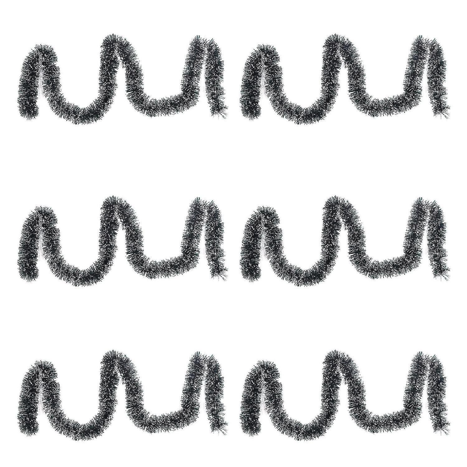 パーティーデコレーション用の6個のダークグリーンとホワイトの人工クリスマス装飾ガーランド