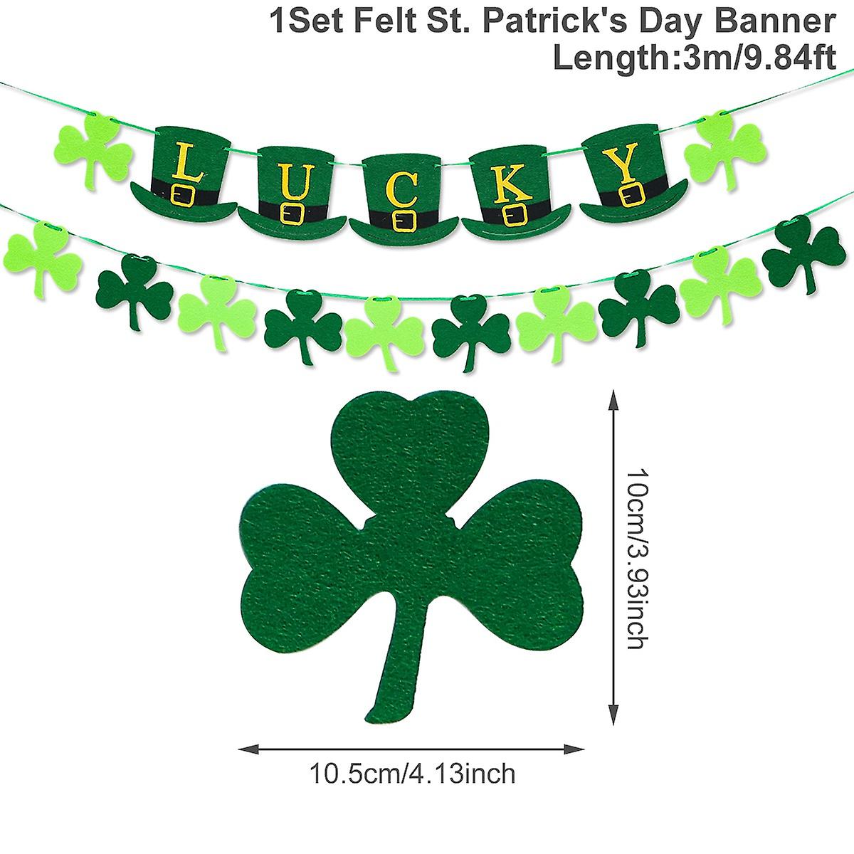 عيد القديس باتريك حفلة ديكورتشن الأيرلندية اليوم الأخضر البرسيم شامروك راية القديس باتريك احتفالية مضحك صور الدعائم ديكور