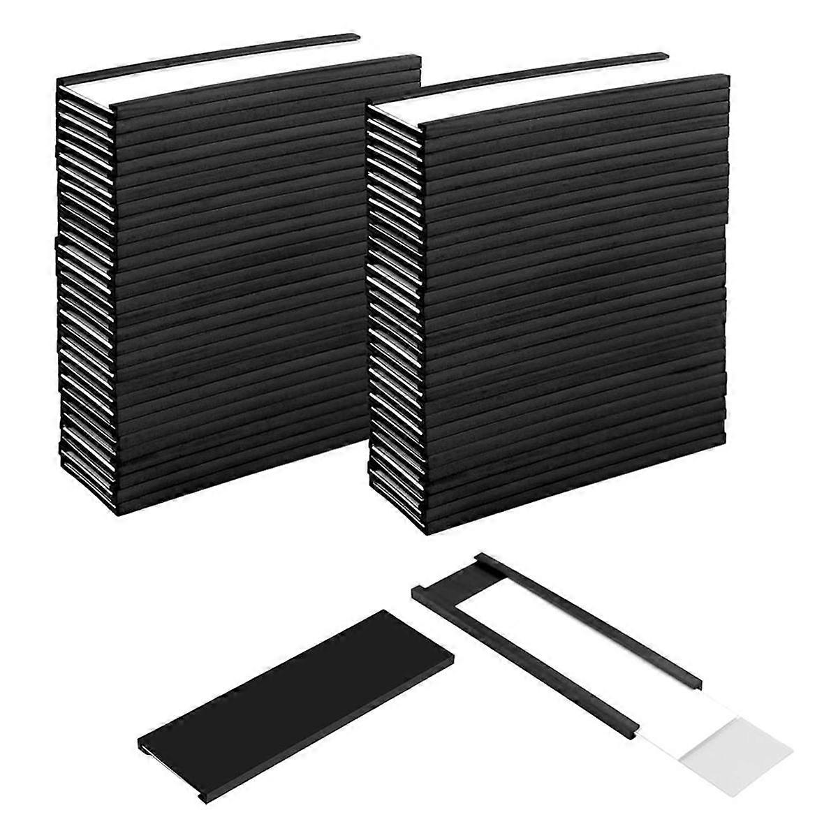 60 Pack Magnetic C Channel Label Holders for Metal Racks and Shelves with Protective Films and Replacement Strips