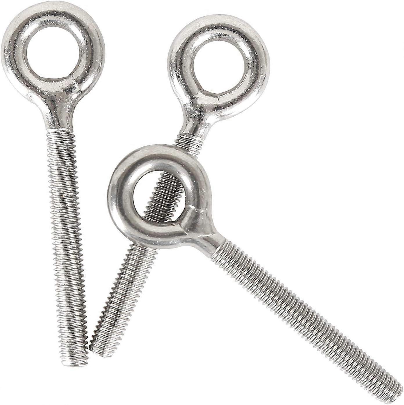 M6 304 Stainless Steel Ring Long Screw Threaded Rod Ring Bolt 10PCS