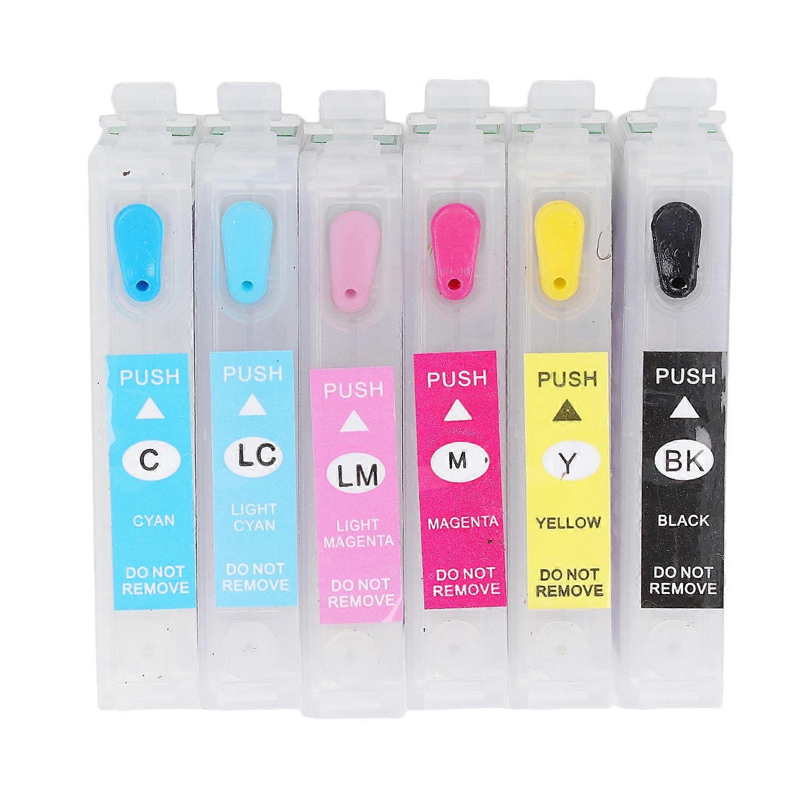 6 Colors Ink Cartridge with Permanent Chip Replacement Refill Cartridge Printer Accessories T0791 T0792 T0793 T0794 T0795 T0796 NO.5788