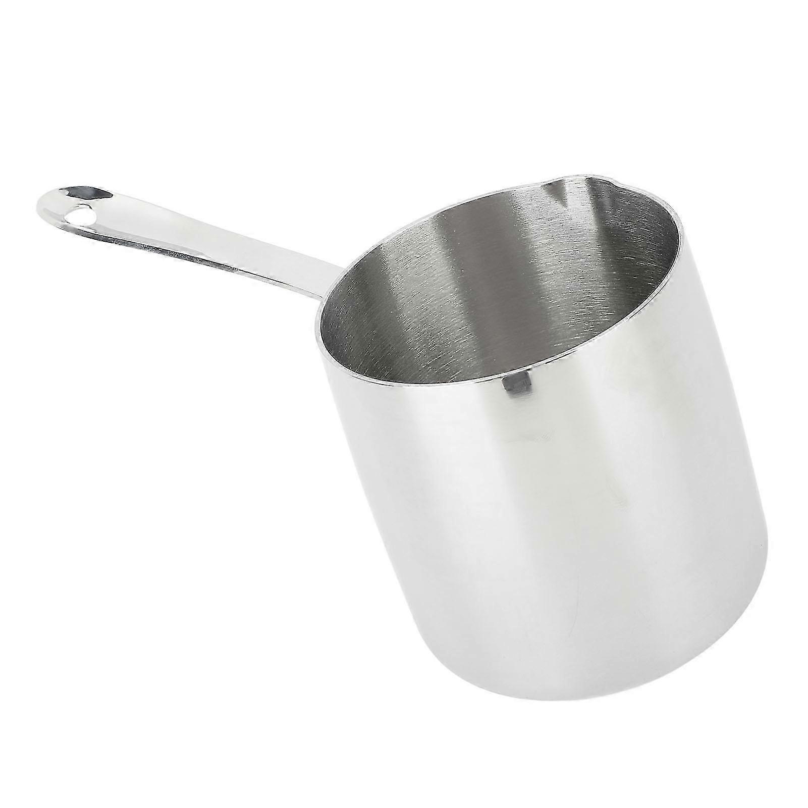 Milk Butter Warmer Pot 304 Stainless Steel 900ml Stovetop Chocolate Melting Turkish Coffee Pot with Long Handle for Home Kitchen