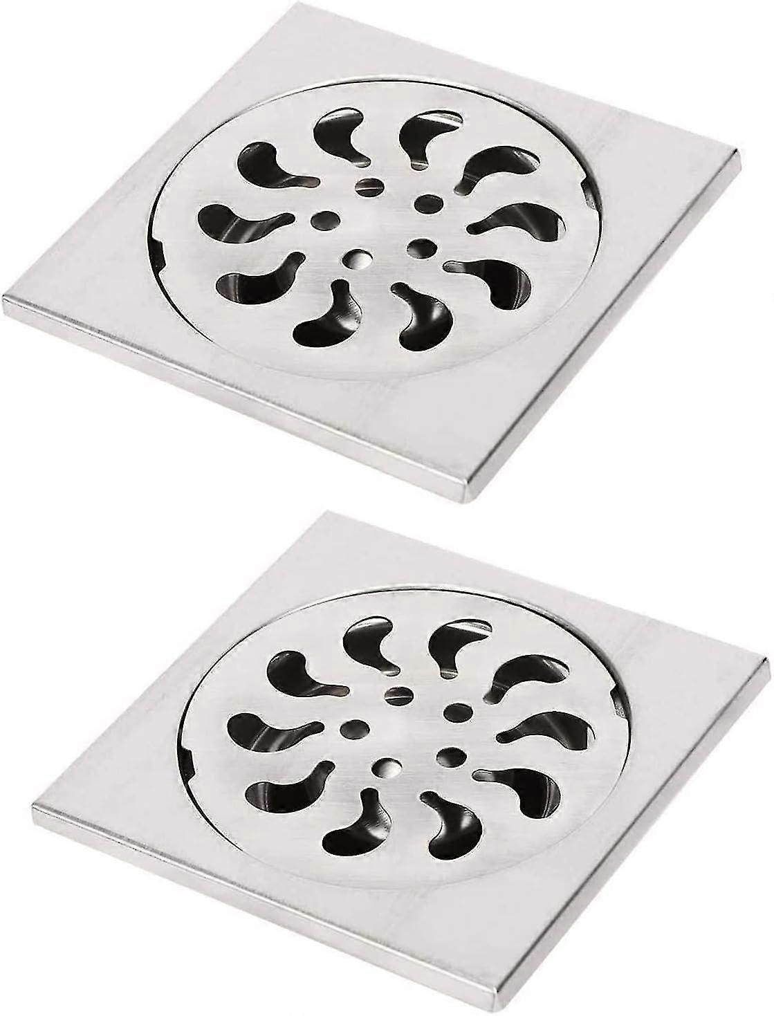 2 قطع الفولاذ المقاوم للصدأ استنزاف الكلمة، مربع دش صر دش تصفية دش استنزاف الشعر الماسك 90x90x30mm