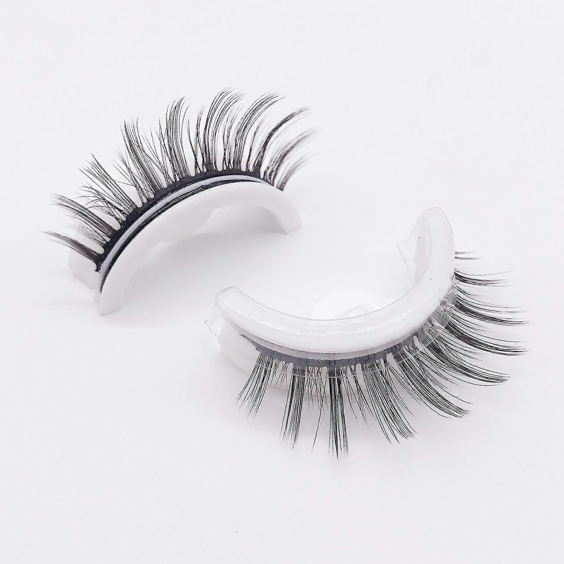 3pcs Reusable Self-adhesive Eyelashes With Look Washable Waterproof