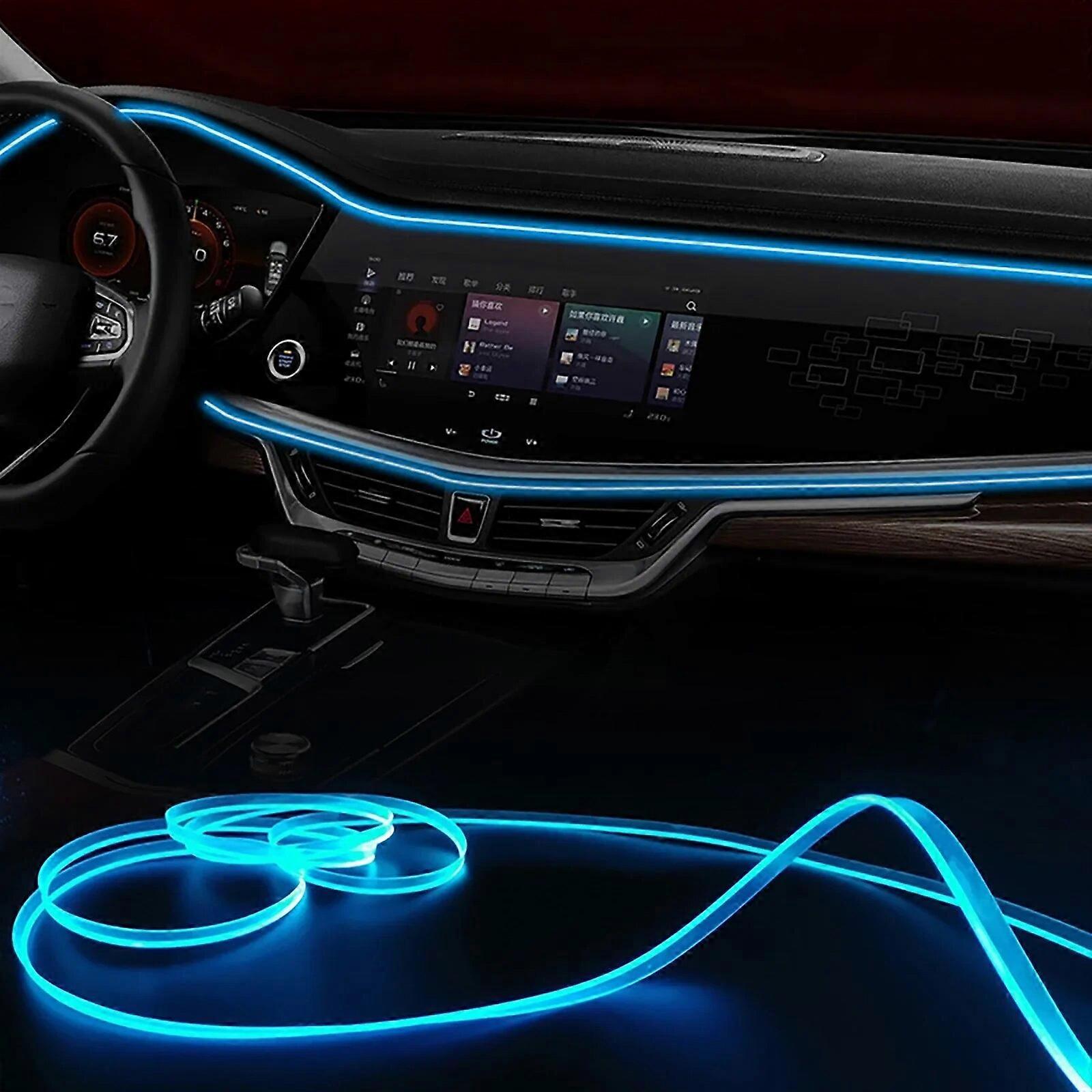 1/2/3/4/5M Car Interior RGB LED Light Strip Ambient Atmosphere Lamp Fiber Optic Neon Invisible Light USB Plug APP Control